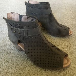 Earth open toed ankle booties
